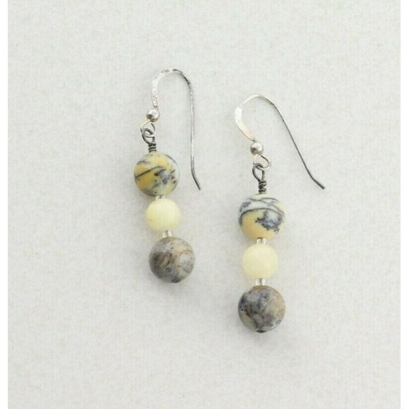 Sterling Silver Agate Earrings Dangle Drop Earrings - Picture 7 of 7